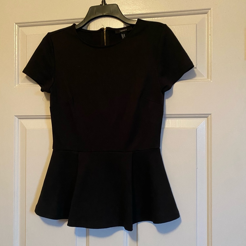 Black peplum top